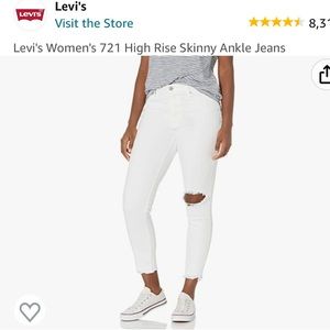 LEVIS white cropped skinny jeans
